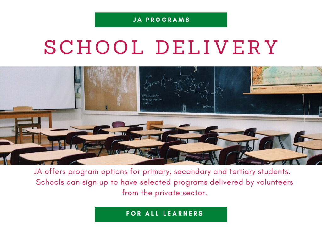 JA Programs are designed for in school delivery